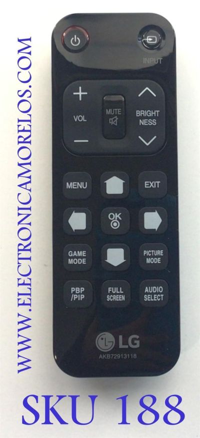 CONTROL REMOTO PARA MONITOR LG / NUMERO DE PARTE AKB72913118 / AKB72913118 / MODELO 43UN700-B